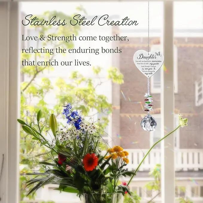 Daughter in Heaven Memorial Crystal Suncatcher, Memorial Gifts for Loss of Daughter, Loss of Daughter Sympathy Gifts, Bereavement Gifts for Loss of Daughter Rainbow Maker Hanging Decoration by GreenHaven Gardens