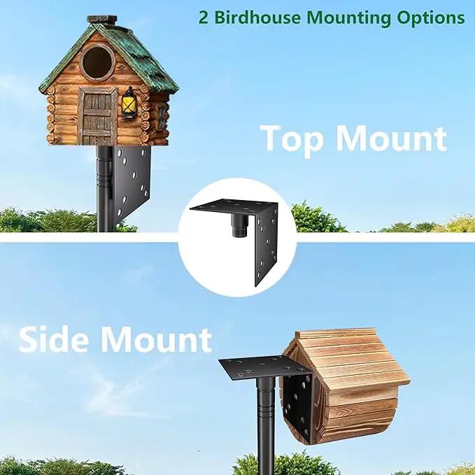 Bird Feeder Pole Stand,95 Inch House Pole for Outdoors Weather Station,Heavy Duty Metal Mount Kit Adjustable Multifunctional Bird Feeder Set by GreenHaven Gardens