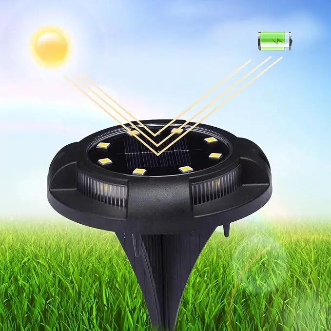 K.E.J. Solar Lights Outdoor 12 Pack Waterproof Solar Garden Ground Lights Landscape Lighting for Outside Patio Pathway Lawn Yard Deck Driveway Walkway by GreenHaven Gardens