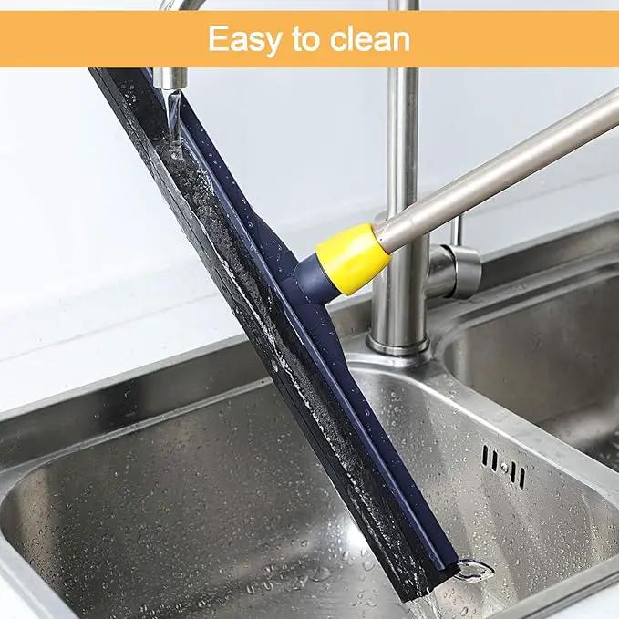 Yocada Floor Squeegee Scrubber Adjustable Telescopic Pole Heavy Duty Household Broom EVA Foam Blade for Garage Courtyard Shower Bathroom Floor Marble Glass Tile Water Foam Cleaning by GreenHaven Gardens