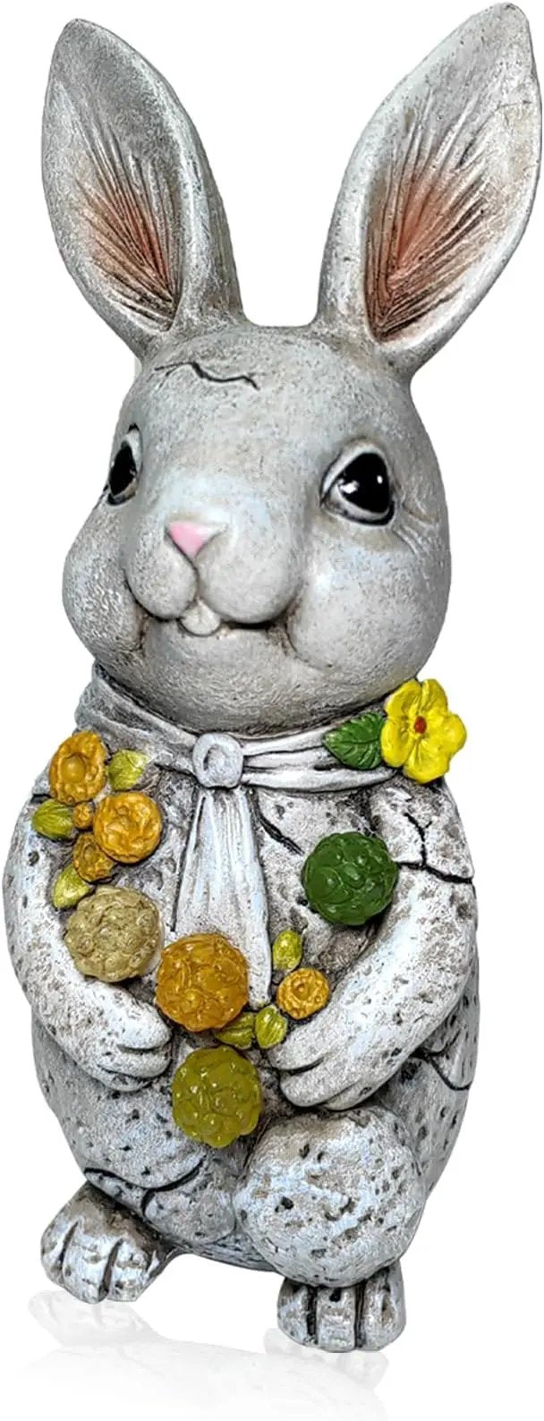 Easter Bunny Statue with Glowing Decorative Solar Ball - Home and Garden Rabbit Decor Solar Garden Outdoor Statue for Patio and Garden Easter Gifts,Figurine Light Gifts for Bunny Lovers and Friends by GreenHaven Gardens