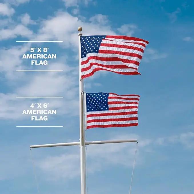 American Flag | American-Sourced Nylon Fabric, Embroidered Stars, Hand-Stitched | Proudly Made in USA (4' x 6') by GreenHaven Gardens