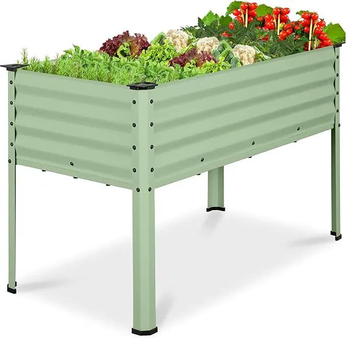 Best Choice Products 48x24x30in Galvanized Raised Garden Bed, Metal Elevated Planter Box, Vegetable Garden for Backyard, Patio, Balcony - Sage Green by GreenHaven Gardens