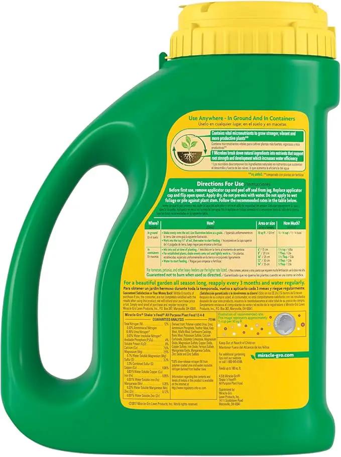 Miracle-Gro Shake 'N Feed All Purpose Plant Food, For In-Ground and Container Plants, Feeds for up to 3 Months, 4.5 lbs. by GreenHaven Gardens