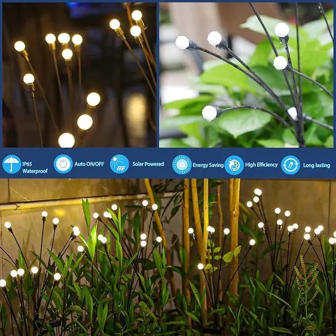 TONULAX Solar Garden Lights - New Upgraded Solar Swaying Light, Sway by Wind, Solar Outdoor Lights, Yard Patio Pathway Decoration, High Flexibility Iron Wire & Heavy Bulb Base, Warm White(2 Pack) by GreenHaven Gardens