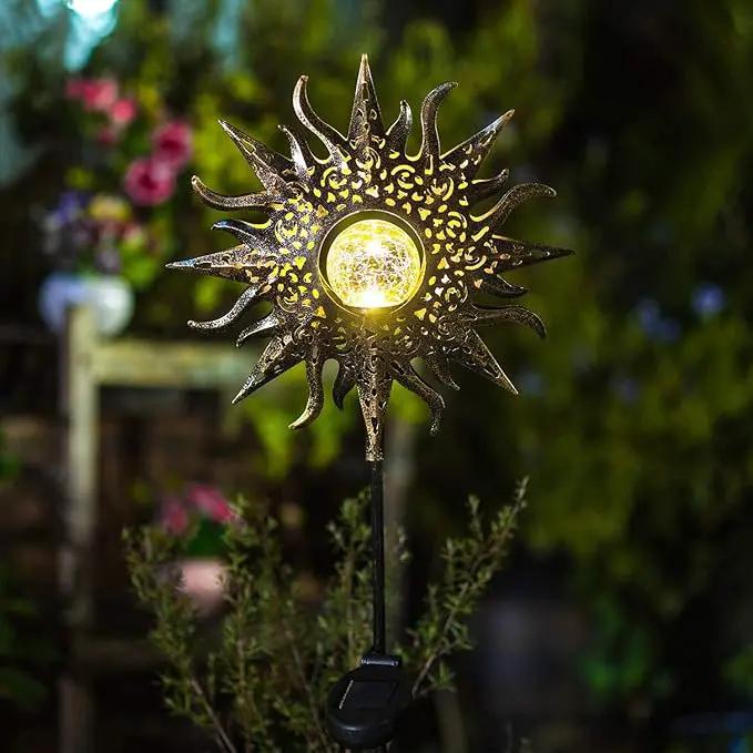 TAKE ME Sun Solar Lights Garden Outdoor Waterproof Metal Decorative Stakes for Patio Yard Walkway LawnPatio Mothers Day Gifts Mom Wife Grandma (Sun) by GreenHaven Gardens