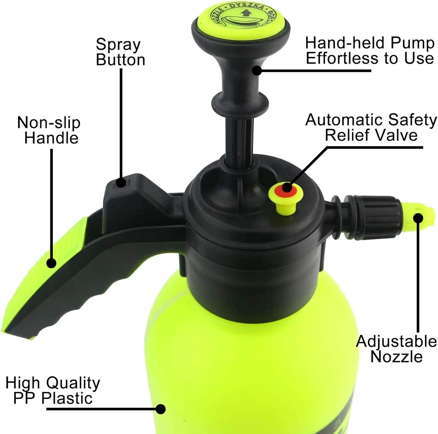 Sunnyglade Hand Held Garden Sprayer Portable Lawn Pressure Pump Sprayer Adjustable Nozzle Manual 1/2 Gallon by GreenHaven Gardens