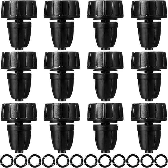 Retisee 12 Pcs 3/8 Inch Drip Irrigation Hose Connectors, 3/4" to 3/8" Drip Irrigation Adapter, Faucet to Hose Adapter, Plastic 3/4 Inch Garden Faucet Adapter with 12 Washers for Garden Irrigation by GreenHaven Gardens