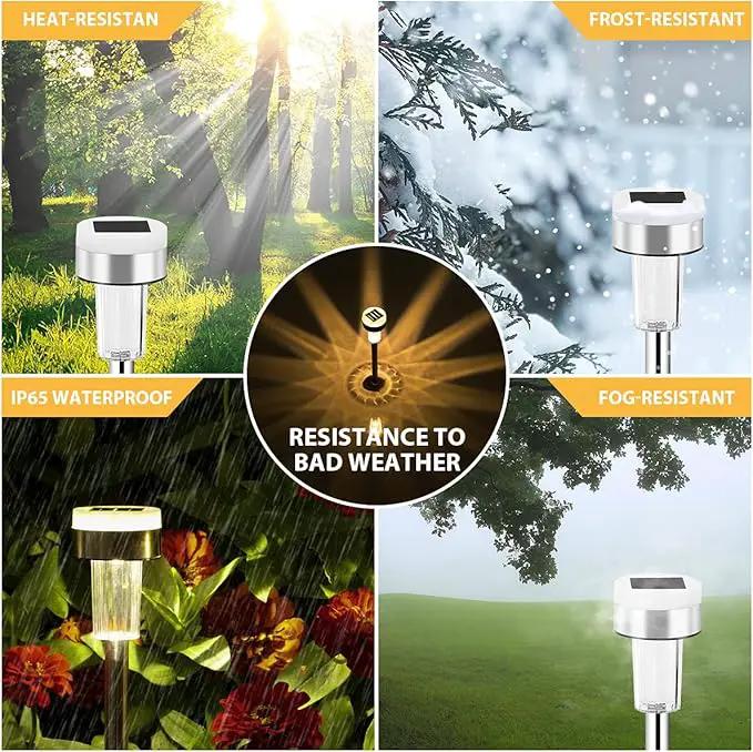TWINSLUXES 16 Pack Solar Pathway Lights Outdoor Dual Light Source LED Solar Waterproof Pathway Lights for Garden Patio and Walkway Decoration Warm White. by GreenHaven Gardens