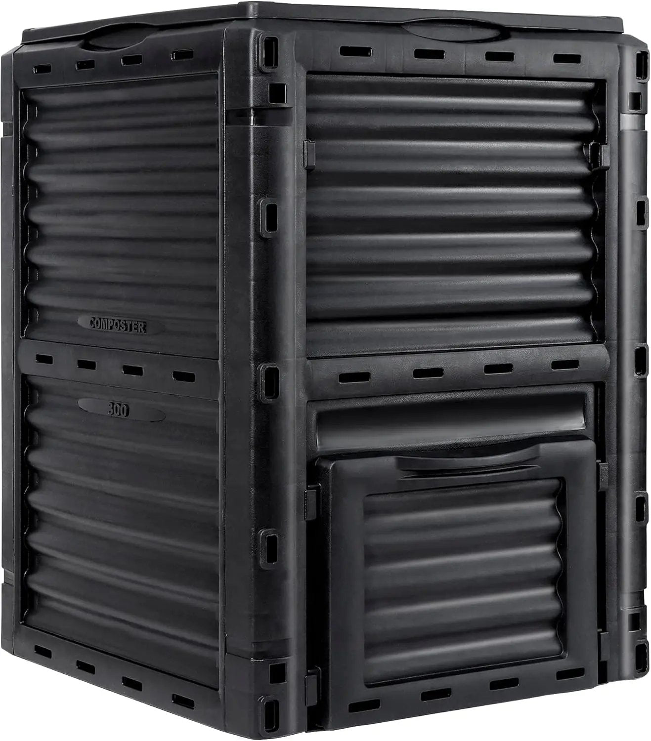 F2C Garden Compost Bin from BPA Free Material -80 Gallon(300 L) Large Compost Bin Aerating Outdoor Compost Box Easy Assembling, Lightweight, Fast Creation of Fertile Soil, Black by GreenHaven Gardens