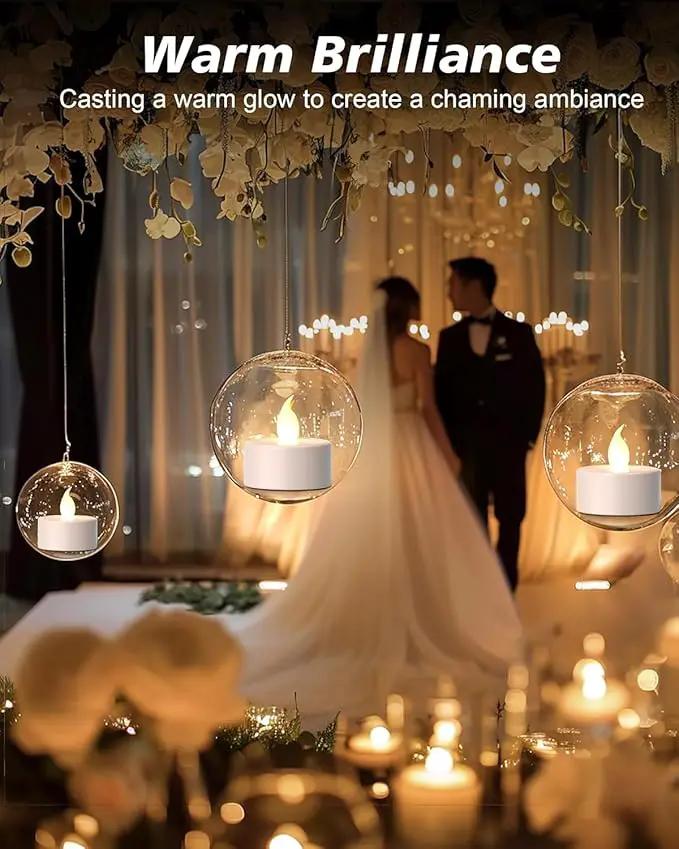 LED Tea Lights Candles- 24Pack Flameless Candles Realistic and Bright Flickering Long Lasting 200Hours for Holiday Celebration,Party, Home Decoration WarmWhite,Battery Operated by GreenHaven Gardens