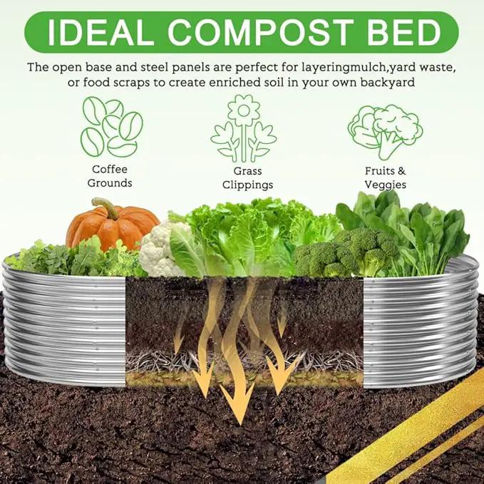 Tall Galvanized Raised Garden Bed Outdoor,Metal Garden Bed for Vegetables,Steel Raised Beds for Gardening,Above Ground Garden Box for Flower-44x22 inch by GreenHaven Gardens