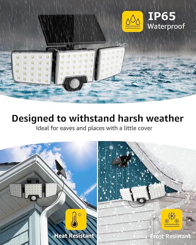 Lepro Solar Security Lights - Outdoor Motion Sensor, 2 in 1 Remote Control, IP65 Waterproof, 2 Light Modes, 3 Heads Solar Floodlight for Garden, Yard, Garage by GreenHaven Gardens