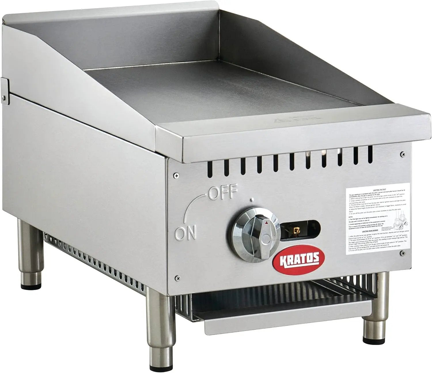 Kratos 29Y-176 15" Commercial Restaurant Gas Countertop Griddle, Manual Controls, 1 Burner, 30,000 BTU Output by GreenHaven Gardens