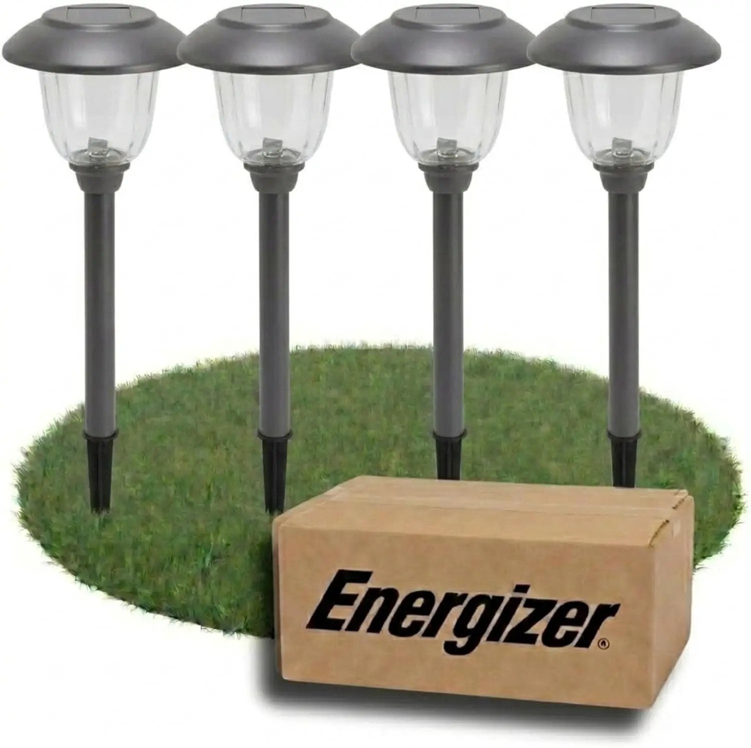 Energizer 8 Pack Color On Demand Solar Pathway Lights Outdoor-Stainless Steel(5 Colors) by Outdoor Solar Outlet