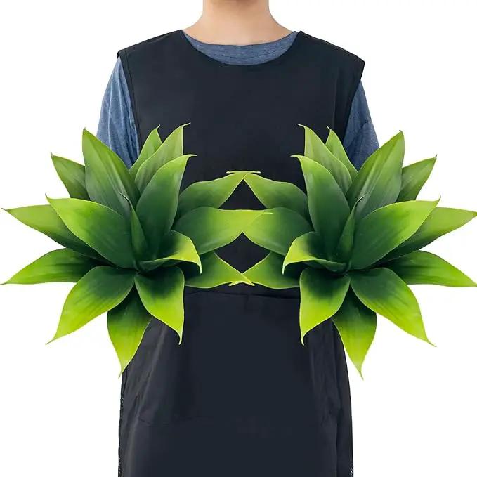 Fake Plants Artificial Agave Plants,Large UV Resistant Fake Agave Planters for Indoor and Outdoor Decorating Tropical Plant Succulents Greenery Indoor Decor((2Pack Light Green) 13.8" by GreenHaven Gardens