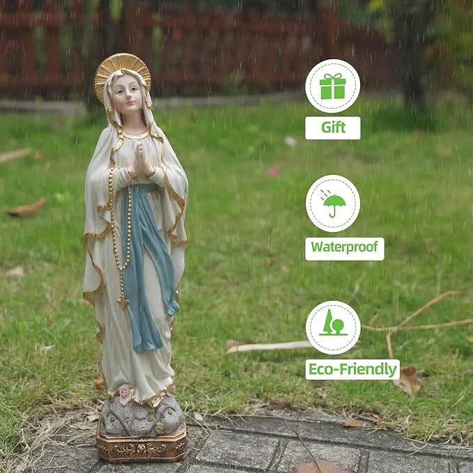 MeritMode 15" H Virgin Mary Praying Statue - Lourdes Catholic Collectible Figurine, Blessed Mother Figurine, Ideal Religious Gift for Home Décor & Outdoor Garden Decorations by GreenHaven Gardens