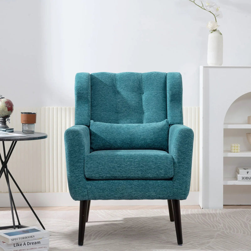 Modern Accent Chair Upholstered Foam Filled Living Room Chairs Comfy Reading Chair Mid-Century Modern Chair With Fabric Lounge Arm Chairs Armchair For Living Room Bedroom by Unique Piece Furniture