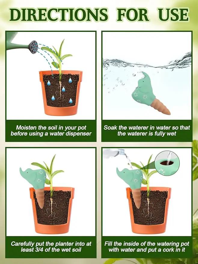 Kalolary 4Pcs Plant Watering Globes, Elephant Shape Self Watering Spikes Terracotta Drip Water Stakes Irrigation Watering Bulbs for Pot, Indoor, Outdoor, Vacation by GreenHaven Gardens