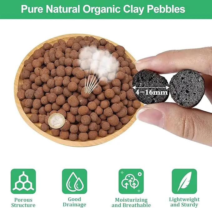 Riare 6 LBS Organic Expanded Clay Pebbles for Plants- 4mm-16mm Natural Leca Balls Lightweight Hydroponic Clay Pebbles Aggregate for Indoor Plants, Hydroponic Growing, Plants Drainage, Aquaponics by GreenHaven Gardens