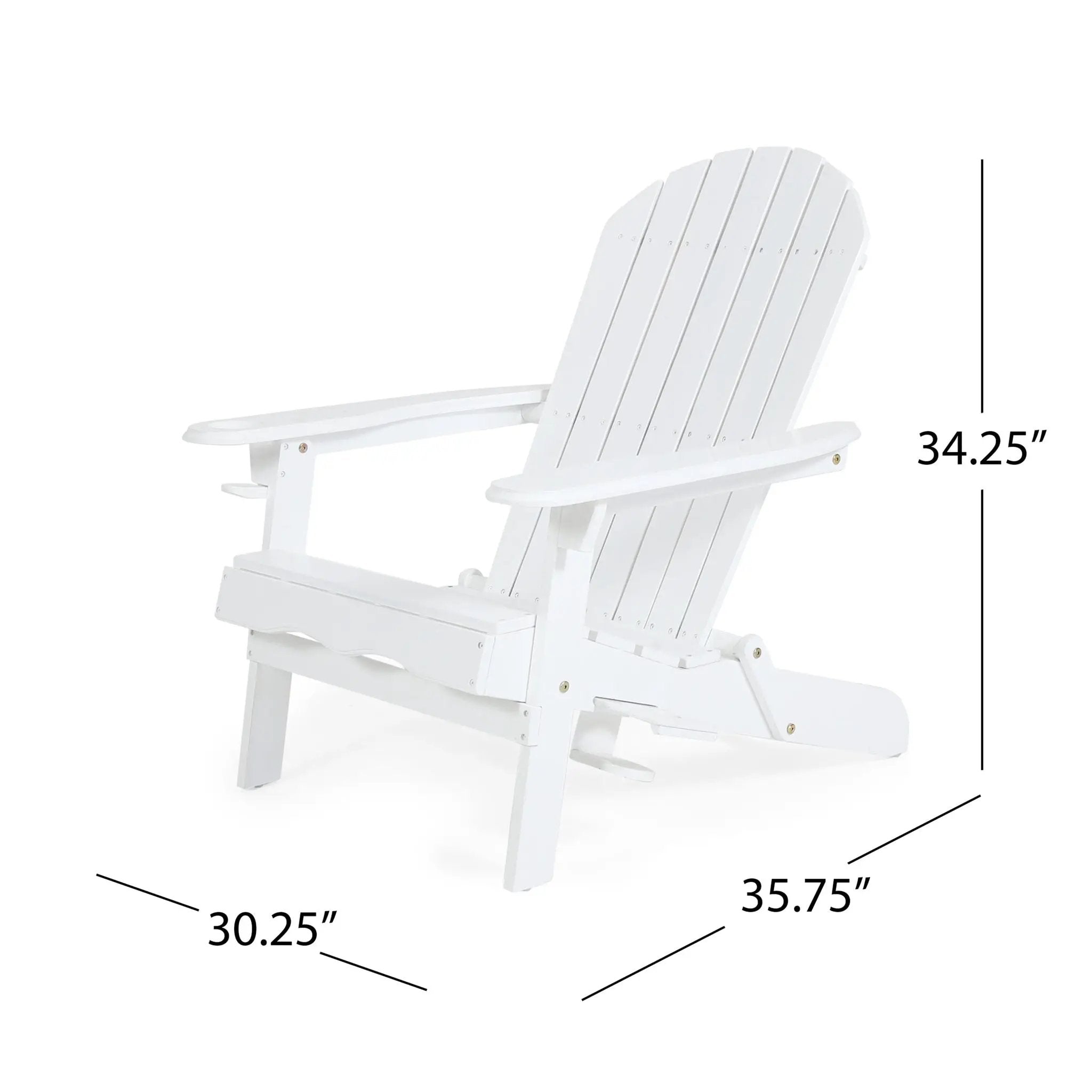 Zenithia Outdoor Foldable Adirondack Chair With 2 Cup Holders by HouseOfZazla