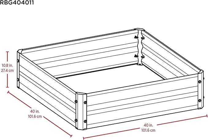 Arrow Sheds GrowIT Galvanized Steel Raised Flower and Plant Bed for The Garden or Greenhouse, 40" x 40" x 11" by GreenHaven Gardens