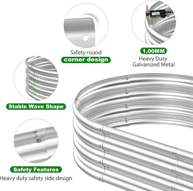 2 Pcs 7 x 3 x 1 FT Galvanized Steel Raised Garden Bed, Large Galvanized Steel Outdoor planter box for for Easy to DIY and clean - Raised Garden Beds outdoor for backyards, terraces and balconies by GreenHaven Gardens