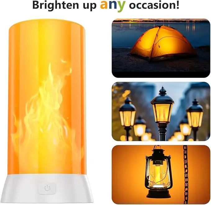 2PCS LED Flame Light, USB Rechargeable Flame Lamp with Remote & Timer, Waterproof Dimmable Flameless Candles Light for Home Party Garden Camping Halloween Christmas Decoration by GreenHaven Gardens