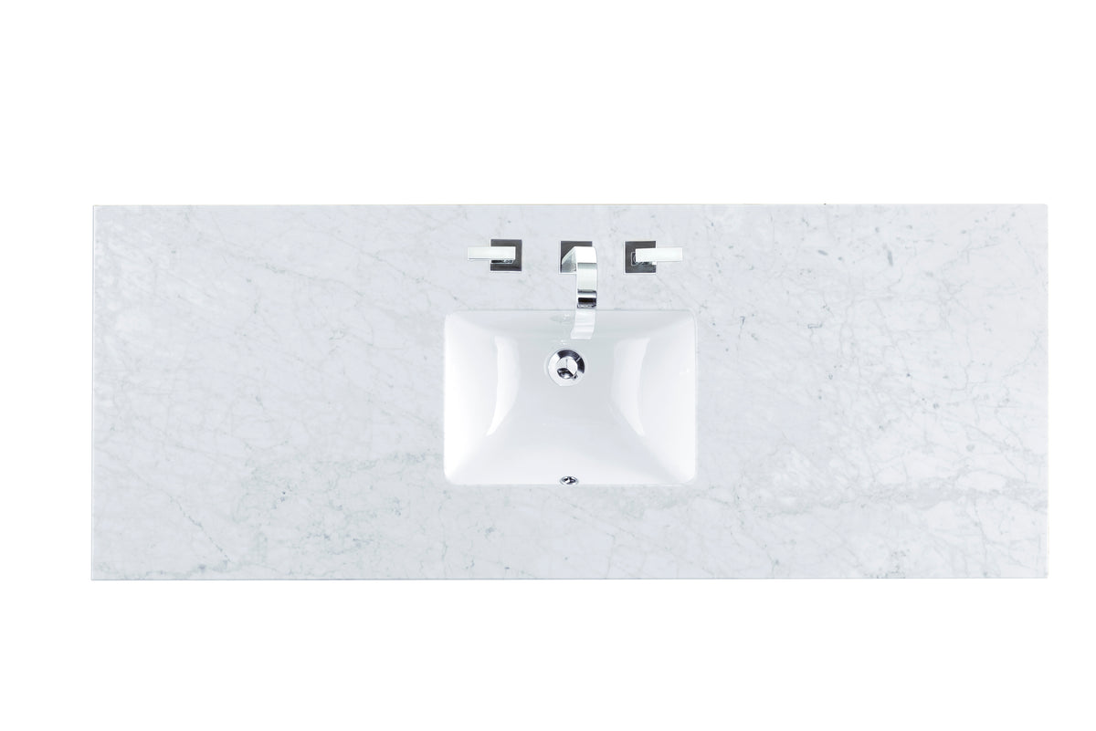 James Martin 60" Single Vanity Top with Carrara White countertop