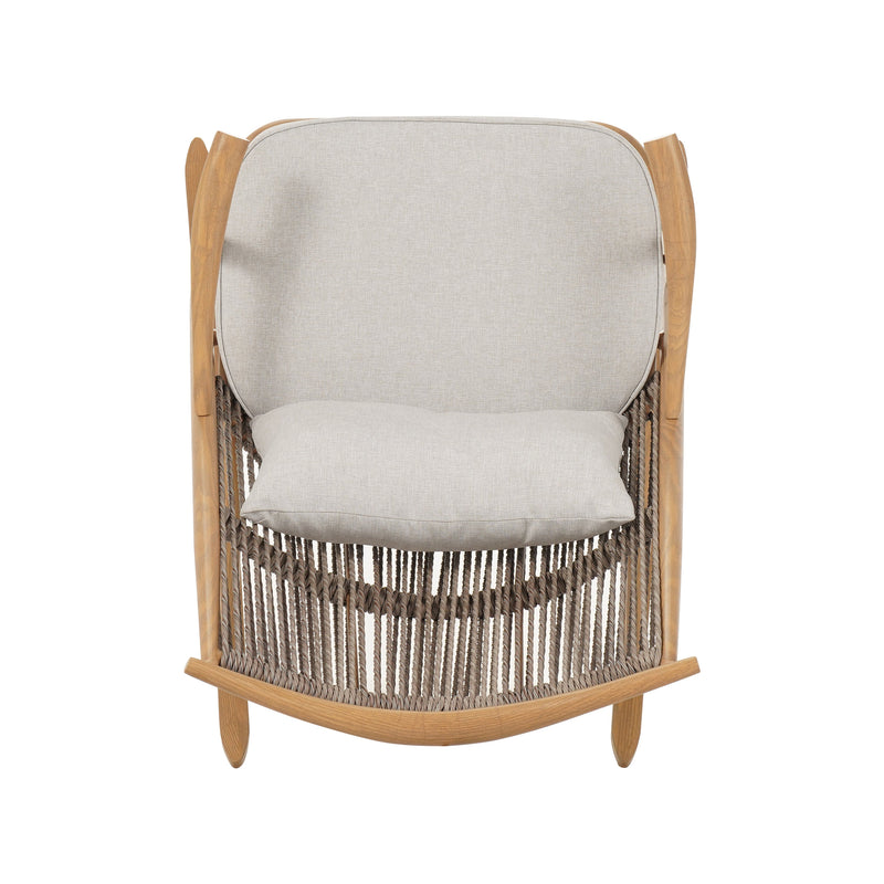 Coordinated Rocking Chair & Concrete-Acacia Side Table Set - Light Gray, photo 8 of 10