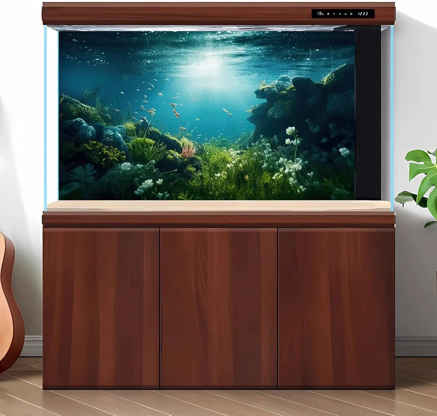 Underwater Aquarium Background Under The Sea Fish Tank Background Ocean Floor Green Aquatic Plants Aquarium Backgrounds Deep Sea Sunray Tropical Fish Aquarium Tank Backgrounds 36x24in by GreenHaven Gardens