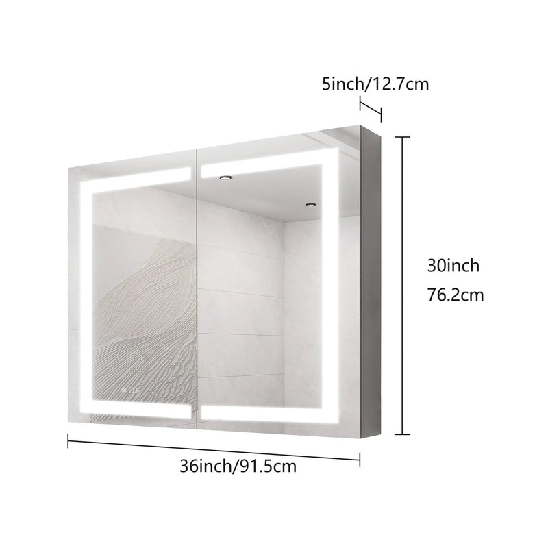 Medicine Cabinet With LED Vanity Mirror, Anti-Fog, Waterproof, Dimmable With Touch Switch by HouseOfZazla
