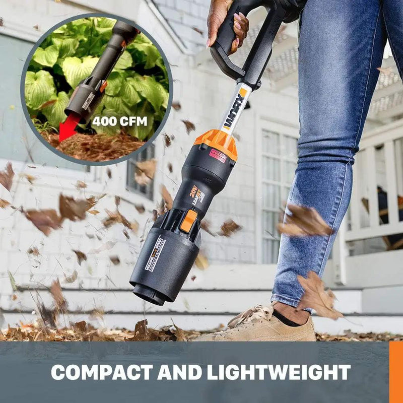 WORX Nitro WG543.9 20V Cordless Leaf Blower, Electric Blower with 410CFM & 130MPH, Blowers for Lawn Care with 2.3 Lbs, Battery & Charger Not Included by GreenHaven Gardens