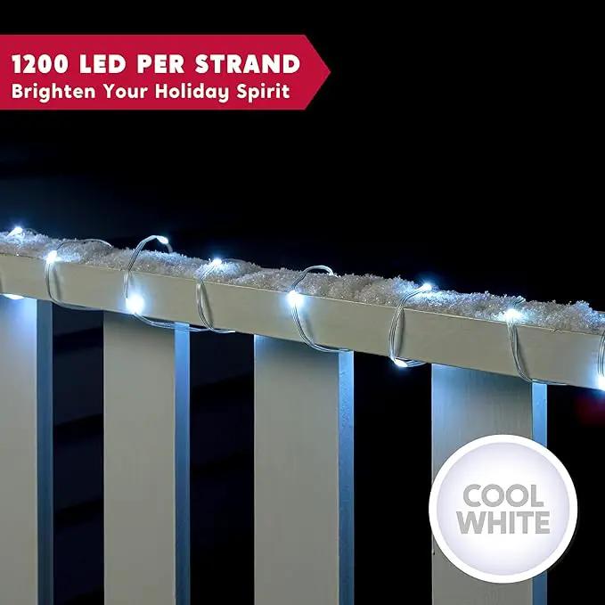 Joiedomi 1200 LED Christmas String Lights Outdoor,394FT Cool White Fairy Light with Remote 8 Modes Timer, Plug in PVC Clear Wire Lighting Decor with Reel for Indoor Dorm Classroom Bedroom Holiday by GreenHaven Gardens