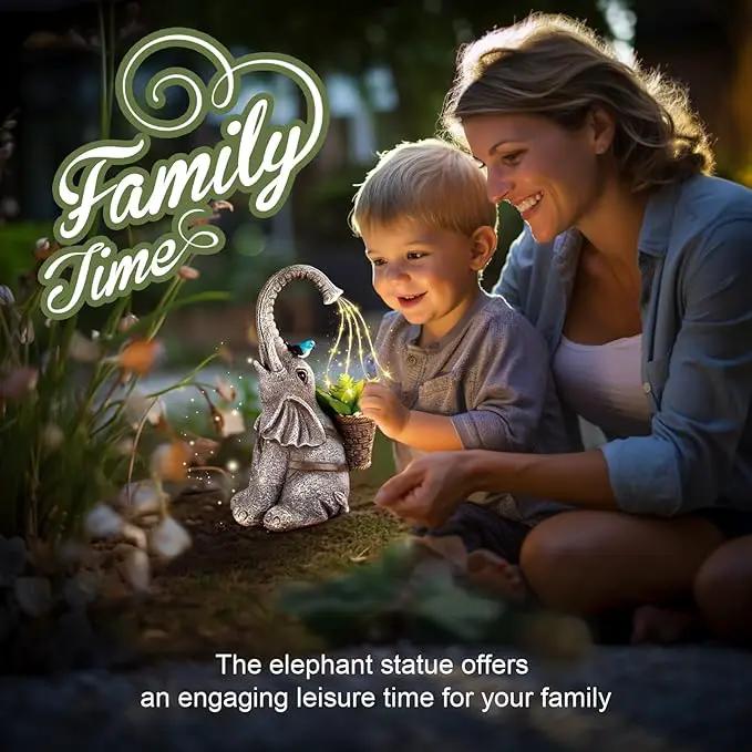 Eletorot Solar Elephant Garden Statues Lights: Garden Decor Elephant Figurines, Yard Decorations for Outdoor, Elephant Gifts for Women Mom Grandma by GreenHaven Gardens