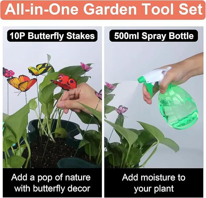 Vertical Planter, 7 Tier Stackable Strawberry Planter with Garden Tool Set, Movable Indoor/Outdoor Garden Herb Pot for Growing Vegetables and Succulents, Green by GreenHaven Gardens