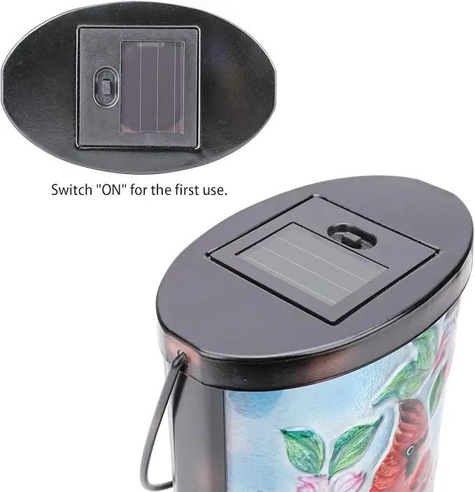 Hanging Solar Lantern Outdoor Bluebird Waterproof LED Cardinal Light Decorative Tabletop Lamp for Patio Garden Yard Decor by GreenHaven Gardens