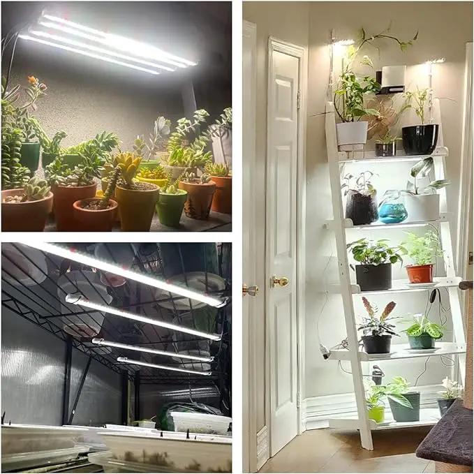 Wiaxulay Grow Lights for Indoor Plants Full Spectrum, 120 LEDs Plant Grow Light Strips with Auto ON/Off Timer 6/12/16Hrs, 5 Brightness, 3 Switch Modes Growing Lamps for Seed Starting, Succulent,2 Bars by GreenHaven Gardens