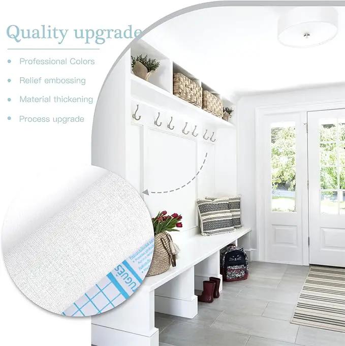 Dimoon 787''x17.7'' White Peel and Stick Wallpaper Contact Paper Self Adhesive Wall Paper by GreenHaven Gardens