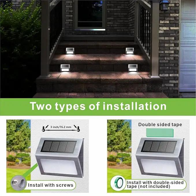 XLUX Solar Powered Lights for Deck Steps Stairs Fences Pathway Path, LED lamp, Outdoor Waterproof, White Light 2 Pack by GreenHaven Gardens