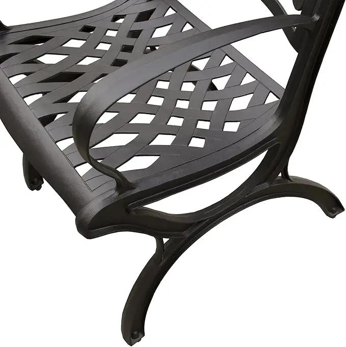 Ornate Traditional Outdoor Cast Aluminum Black Patio Dining Chair by GreenHaven Gardens