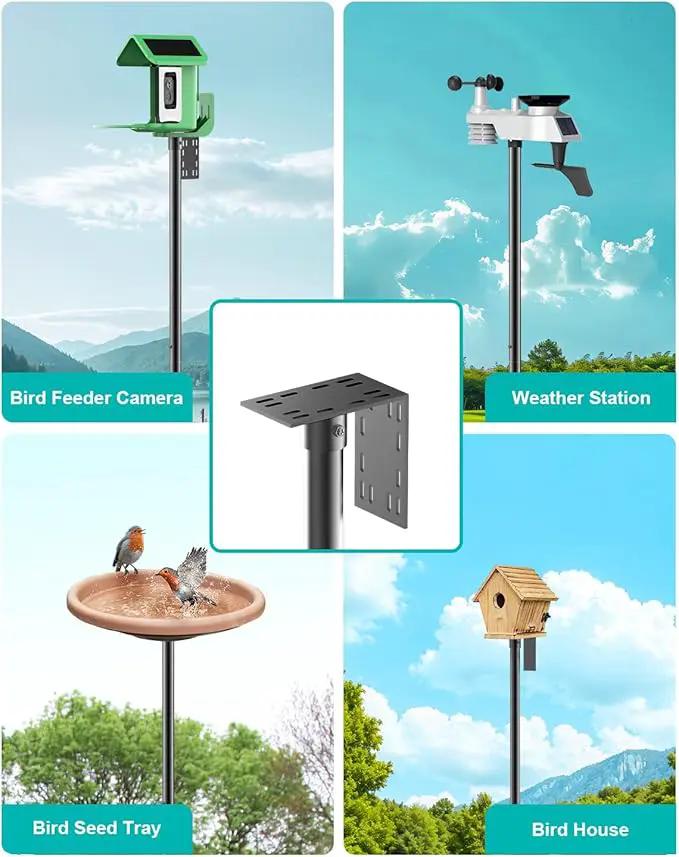 Bird Feeder Pole – 104 Inch Height Bird House Pole with 1-Inch Dia Heavy Duty for Birdfeeders, Feeding Stand with Mount Kit for Outdoor, Slip-Fit Connection by GreenHaven Gardens