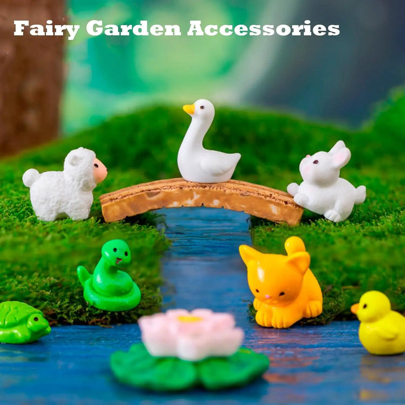 51pcs Fairy Garden Accessories, Mini Resin Animals to Hide, Miniature Figurines Bulk for Landscape Garden Aquarium Outdoor DIY Decor by GreenHaven Gardens