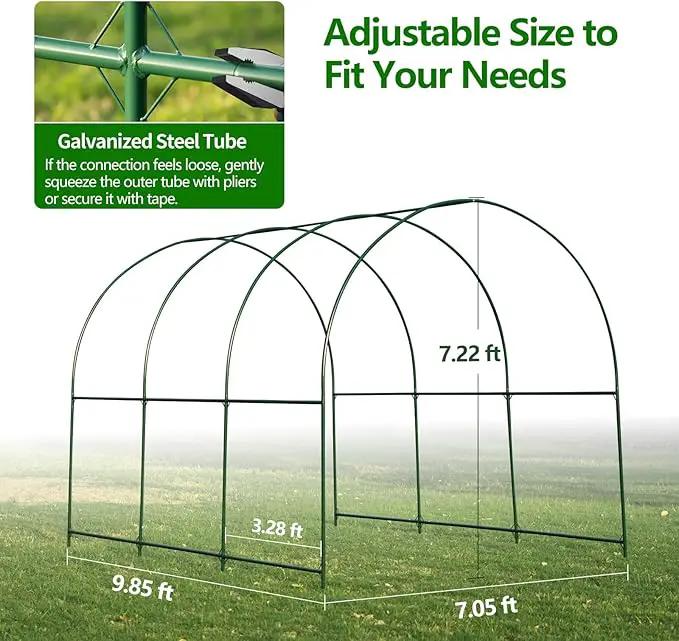 Large Garden Support Arch Frame for Climbing Plants, 9.85 x 7.05 x 7.22 ft Heavy Duty Plant Climbing Arbor Arch, Multi-Purpose Support Frame for Vines, Weddings & Backyard Decoration by GreenHaven Gardens