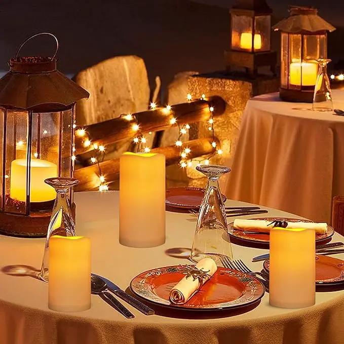 15Pack Waterproof Flameless Remote Control Candles (D3''*H5.5''） Battery Operated Flickering LED Pillar Candle，plastic with 10-Key 24Hours Timer for Outdoor/Indoor Party Garden Lanterns Porch Ivory by GreenHaven Gardens