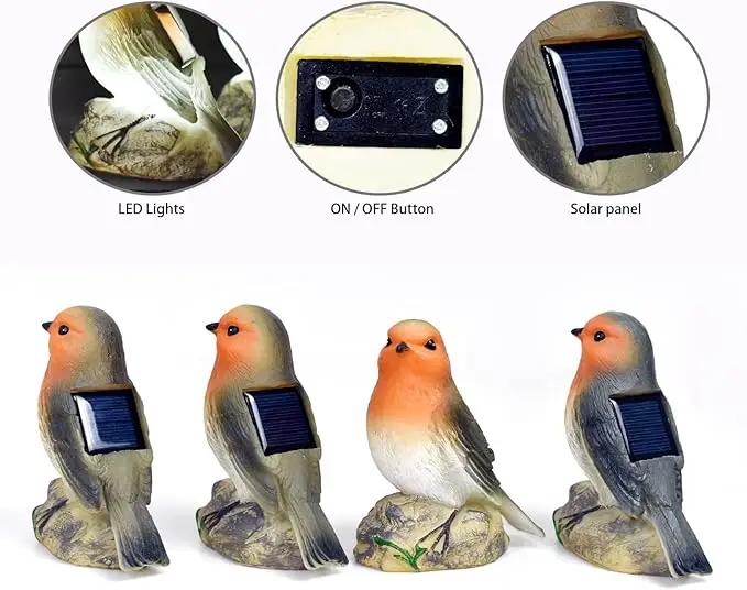 Solar Garden Outdoor Statues Bird Lights, Cute Birds Garden Decor for Outside, Christmas Birthday Gifts for Women Men or Daughter, Unique Housewarming Gifts and Yard Decoration by GreenHaven Gardens