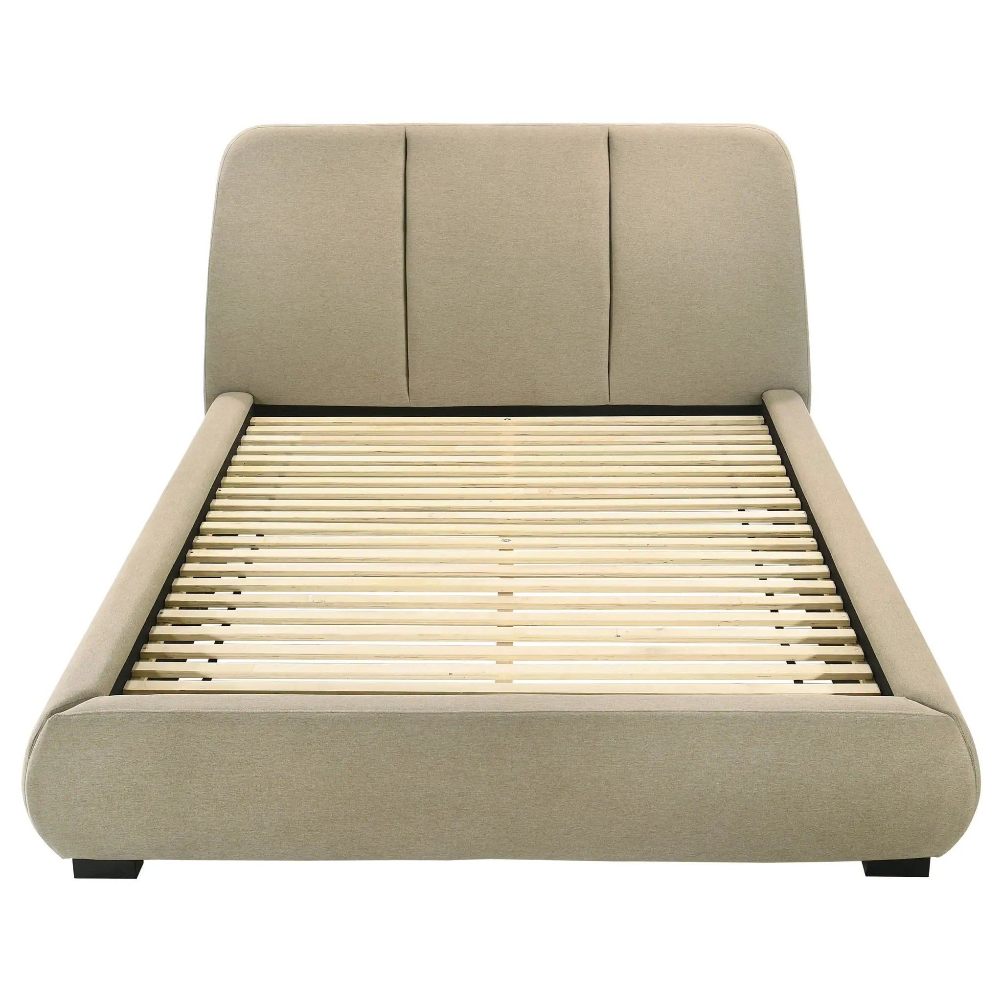 Mokena 46-inch Upholstered Queen Platform Bed Brown by Unique Piece Furniture