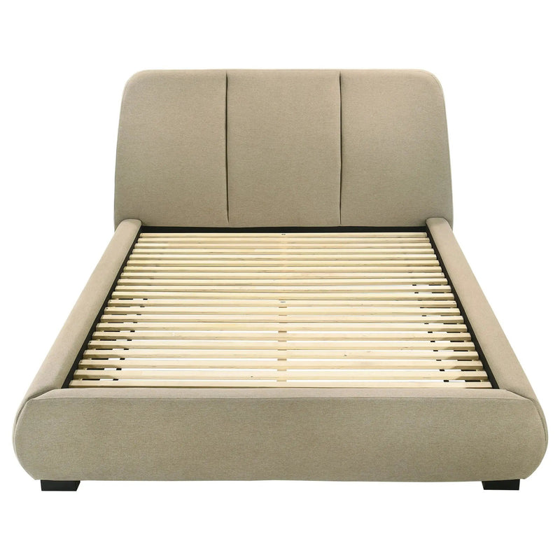 Mokena 46-inch Upholstered Queen Platform Bed Brown by Unique Piece Furniture