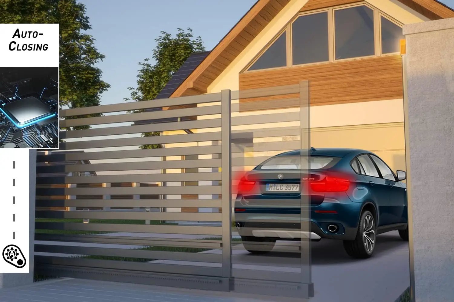 Blütezeit 5290lb Automatic Sliding Gate Opener Rack Drive Operator for Heavy Driveway Slide Gates Up to 40 Feet, Rolling Gate Motor with 2 Remote Controls, Infrared Sensor & Complete Hardware Kit by GreenHaven Gardens