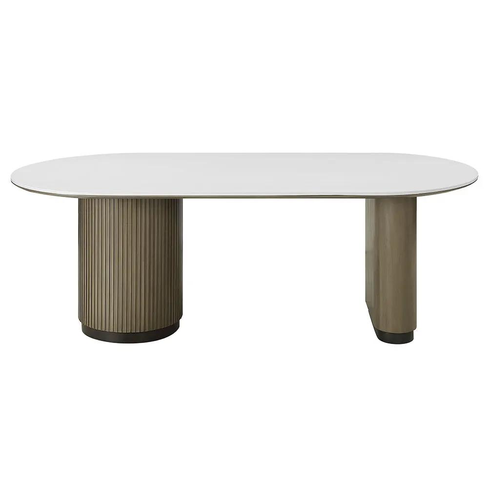 Clayten - Dining Table - Engineered Top & Light Oak by Unique Piece Furniture